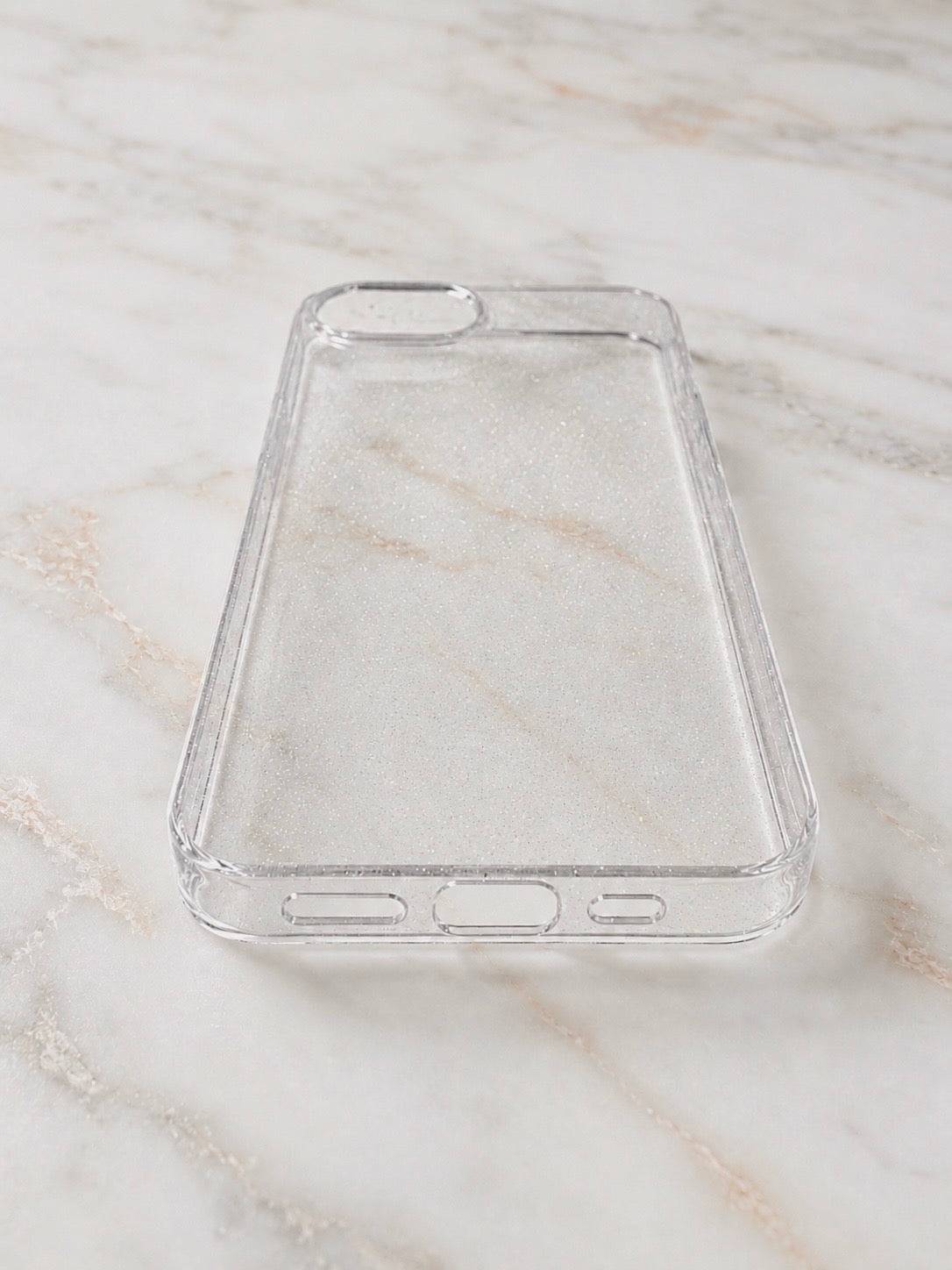 Etui na iPhone 16e clear glitter