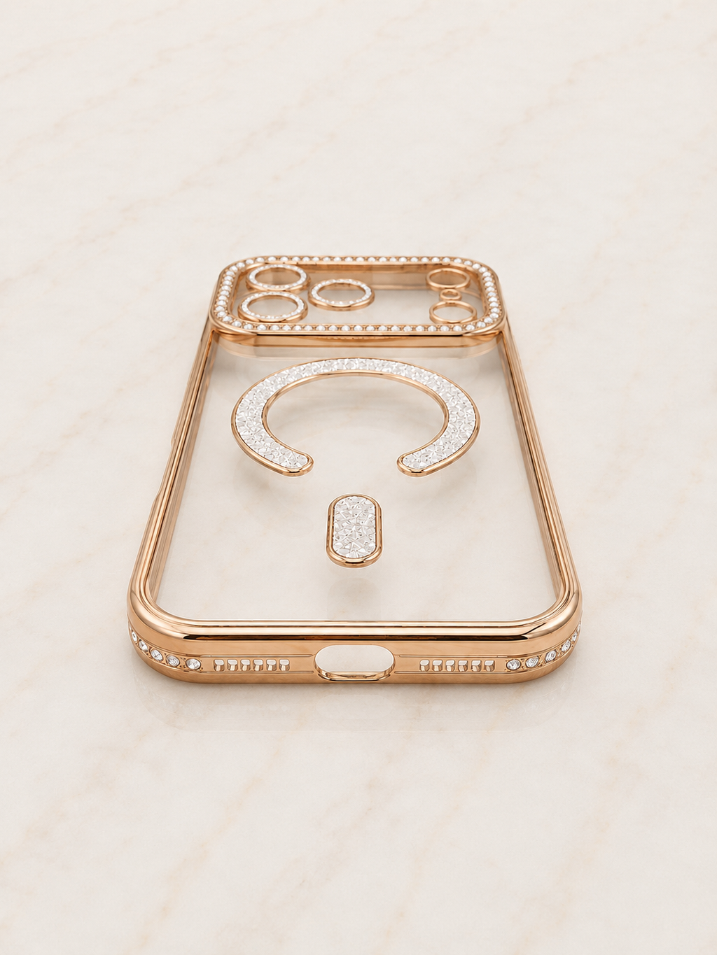 Etui na iPhone 17 pro max gold crystal