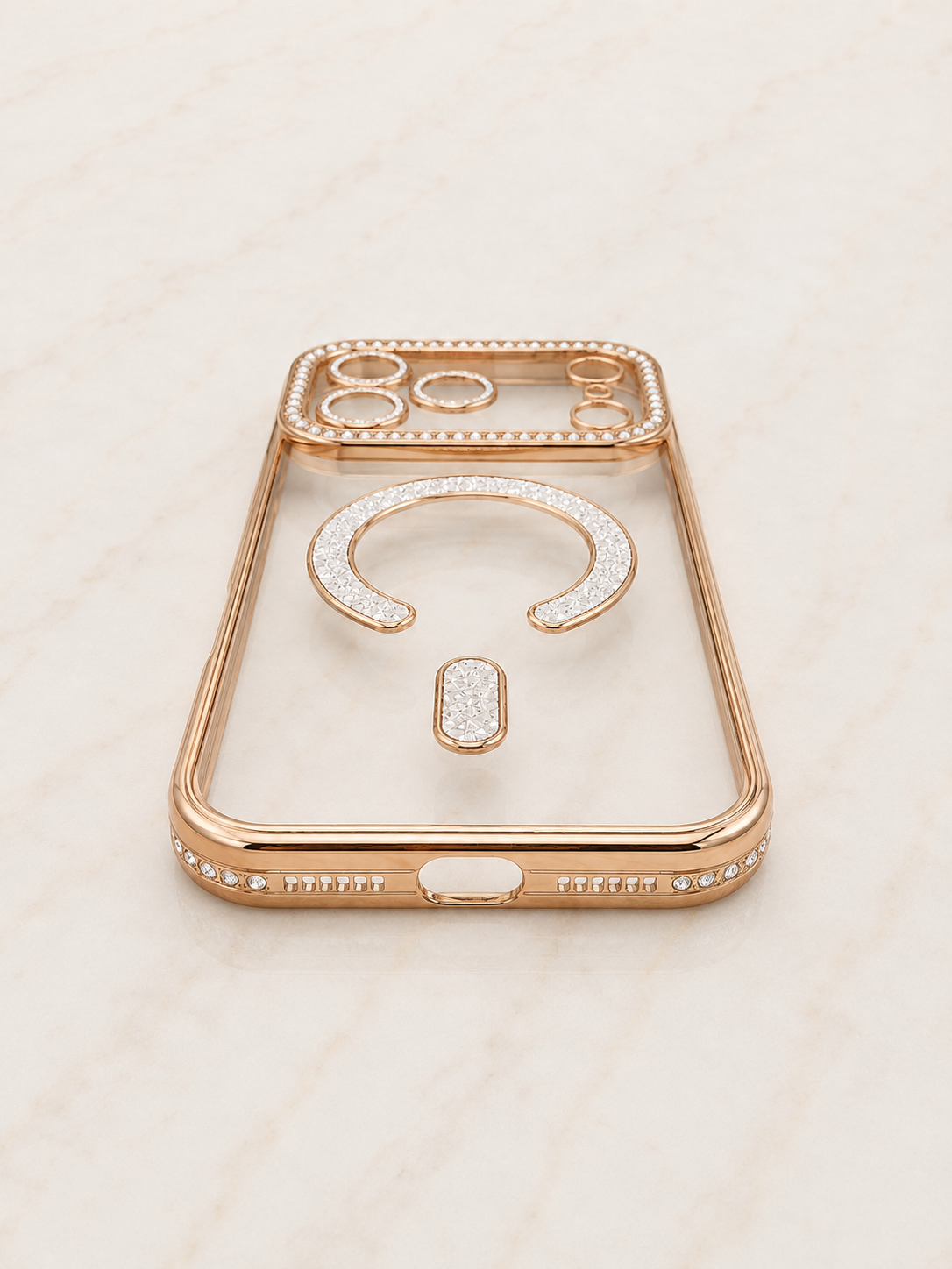 Etui na iPhone 17 pro max gold crystal