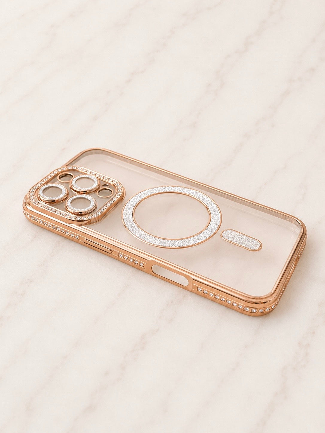 Etui na iPhone 16 pro gold crystal