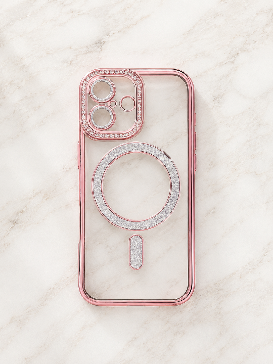 Etui na iPhone 17 rose crystal