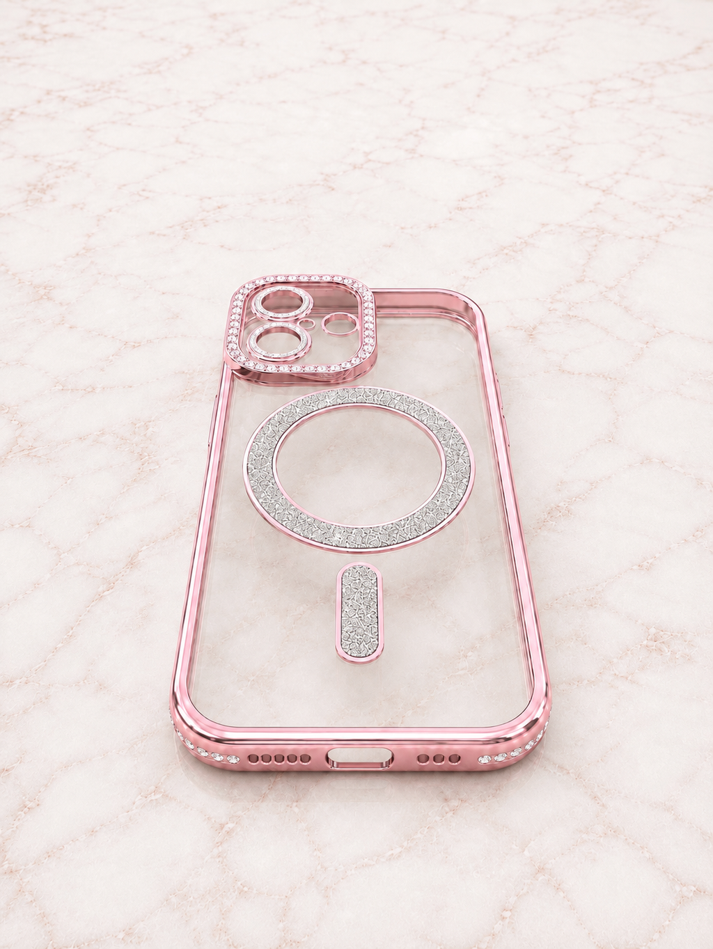Etui na iPhone 17 rose crystal