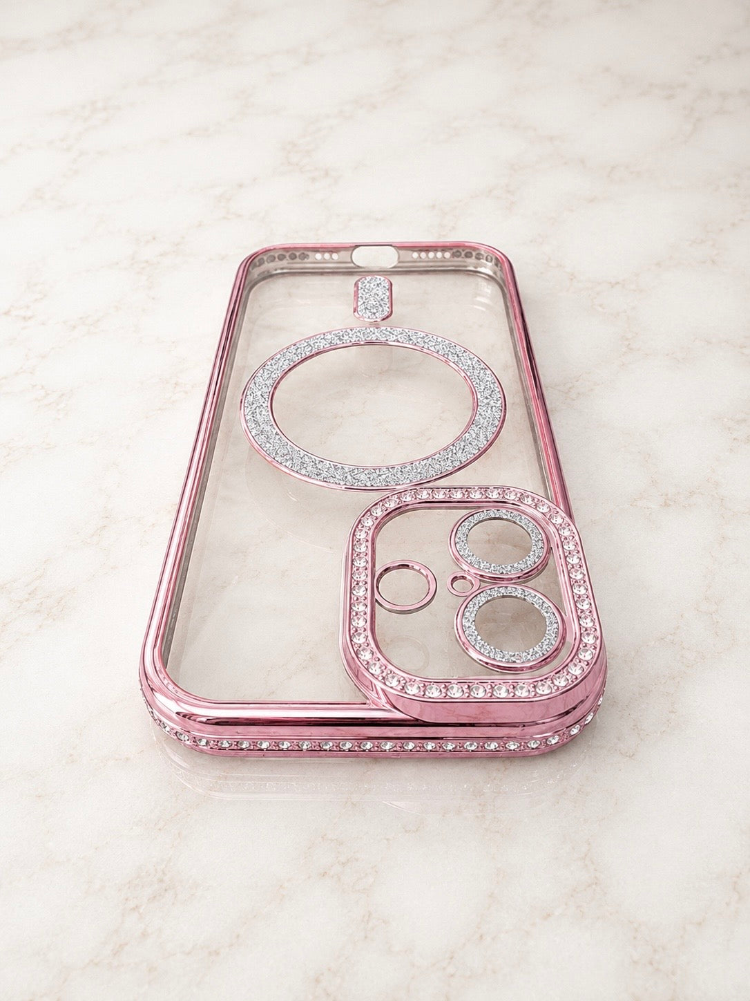 Etui na iPhone 17 rose crystal