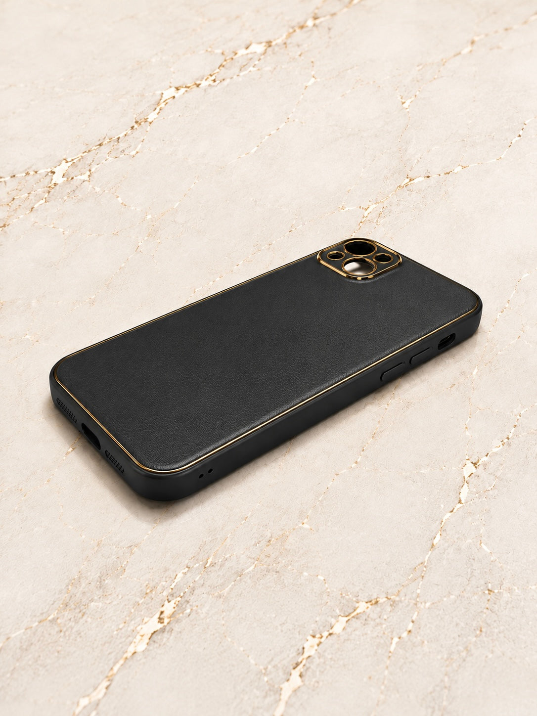 Etui na iPhone 15 plus black leather