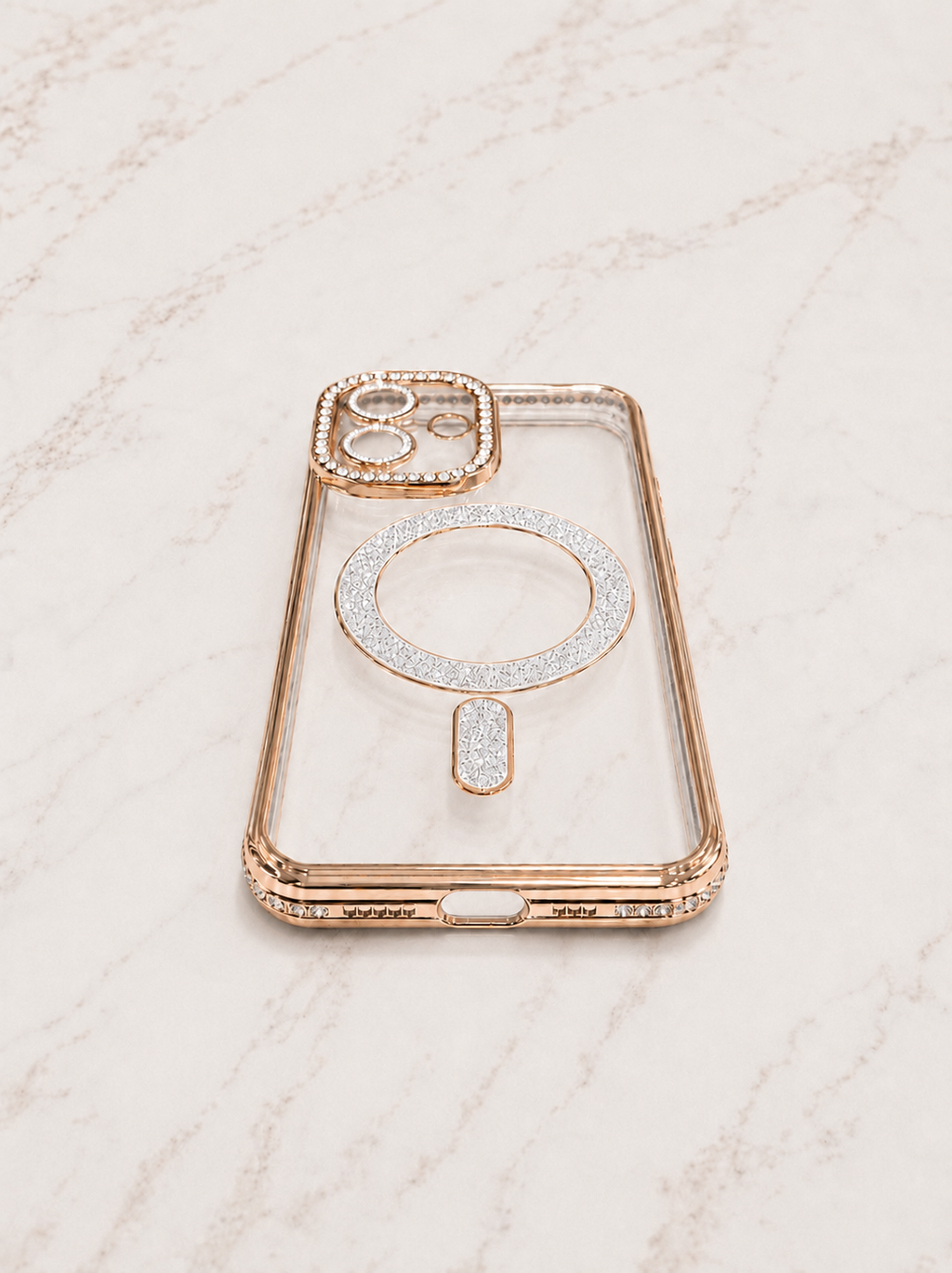 Etui na iPhone 16 gold crystal