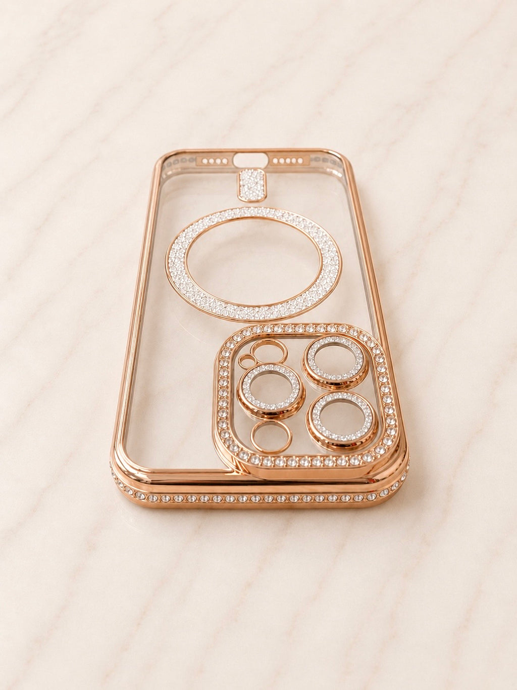 Etui na iPhone 16 pro gold crystal