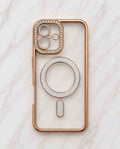 Etui na iPhone 16 gold crystal
