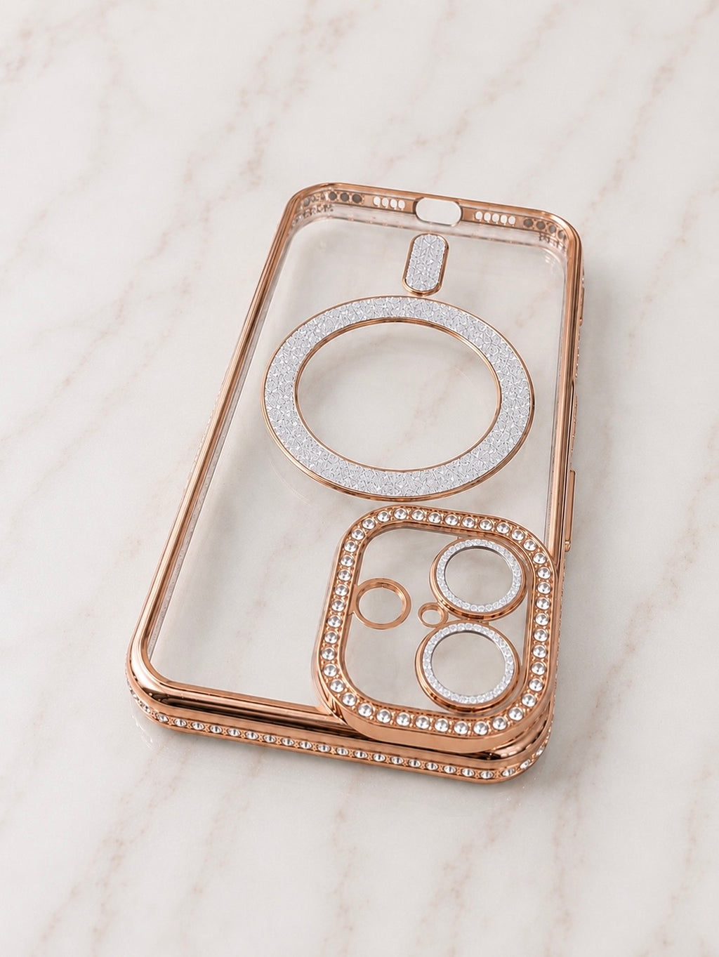 Etui na iPhone 16 gold crystal