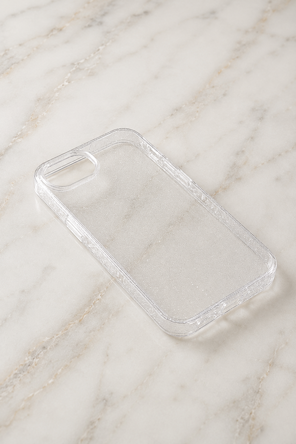 Etui na iPhone 16e clear glitter