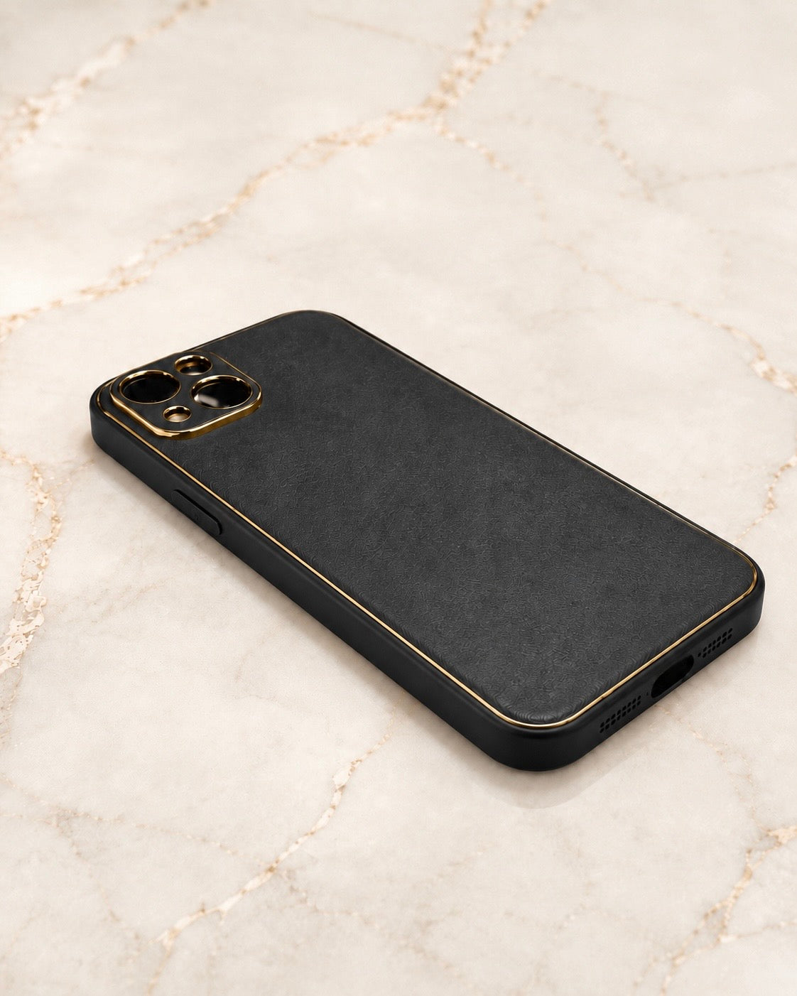 Etui na iPhone 15 plus black leather