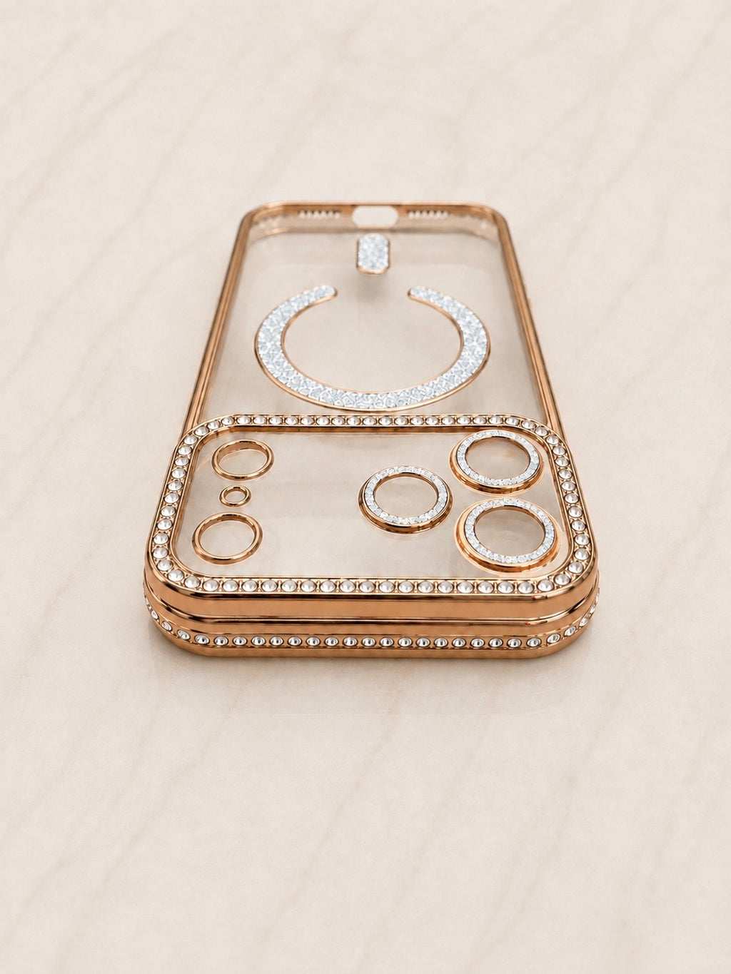 Etui na iPhone 17 pro max gold crystal