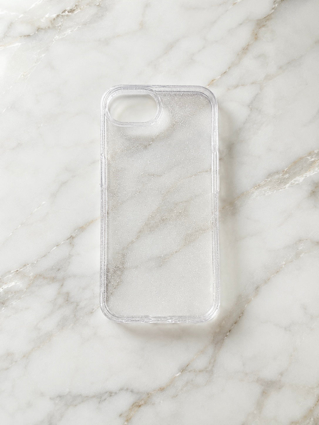 Etui na iPhone 16e clear glitter