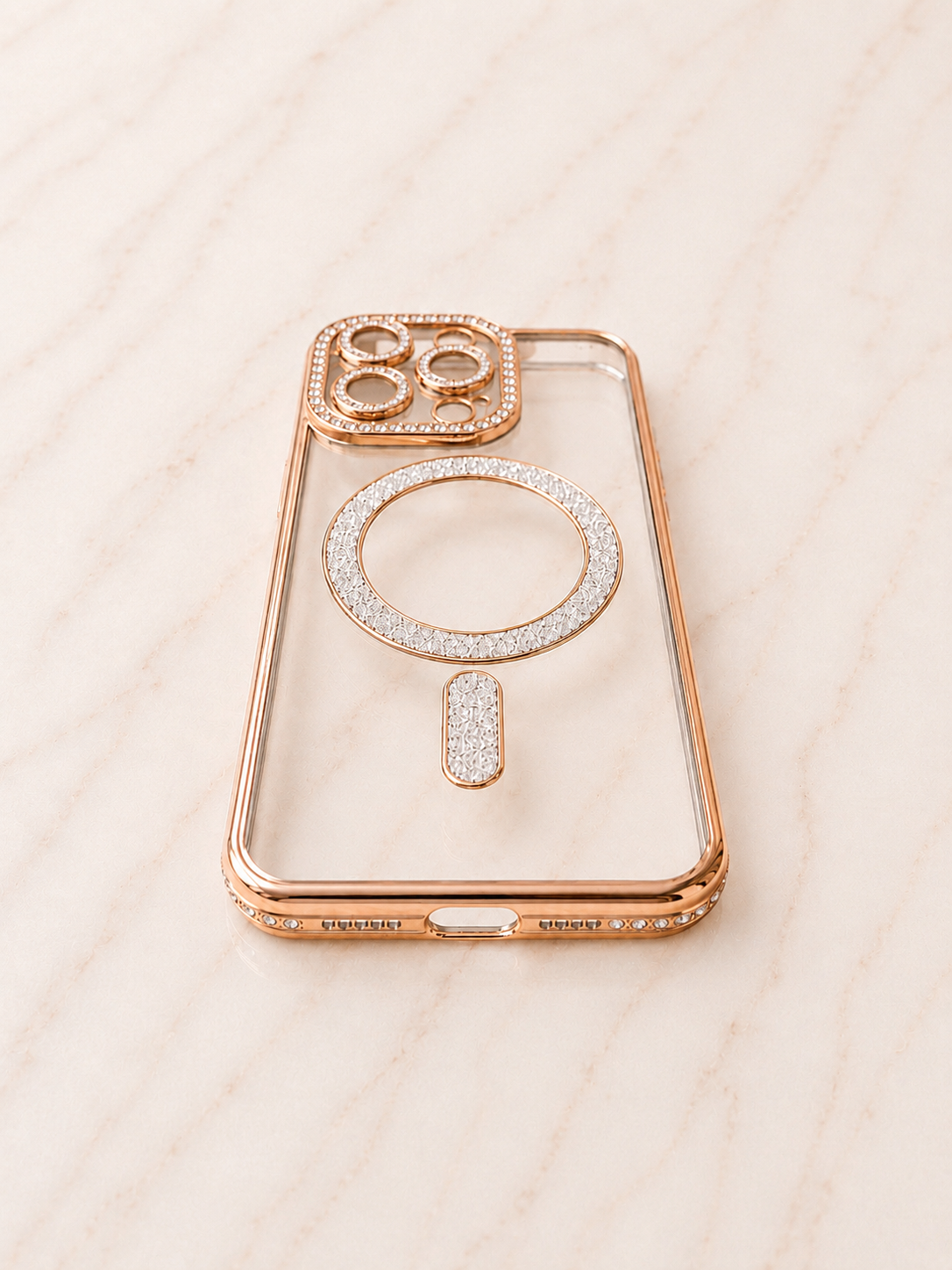 Etui na iPhone 16 pro gold crystal