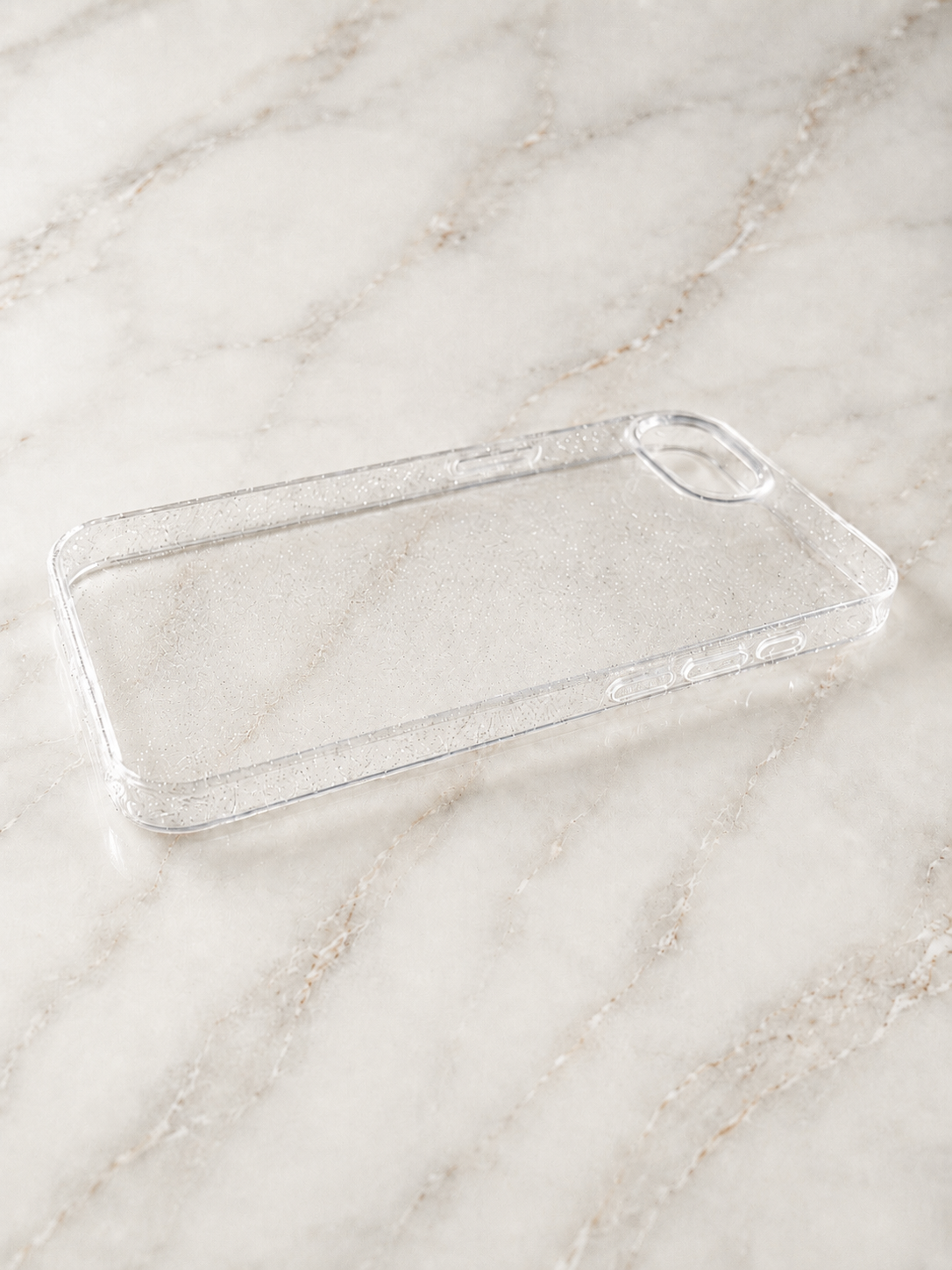 Etui na iPhone 16e clear glitter