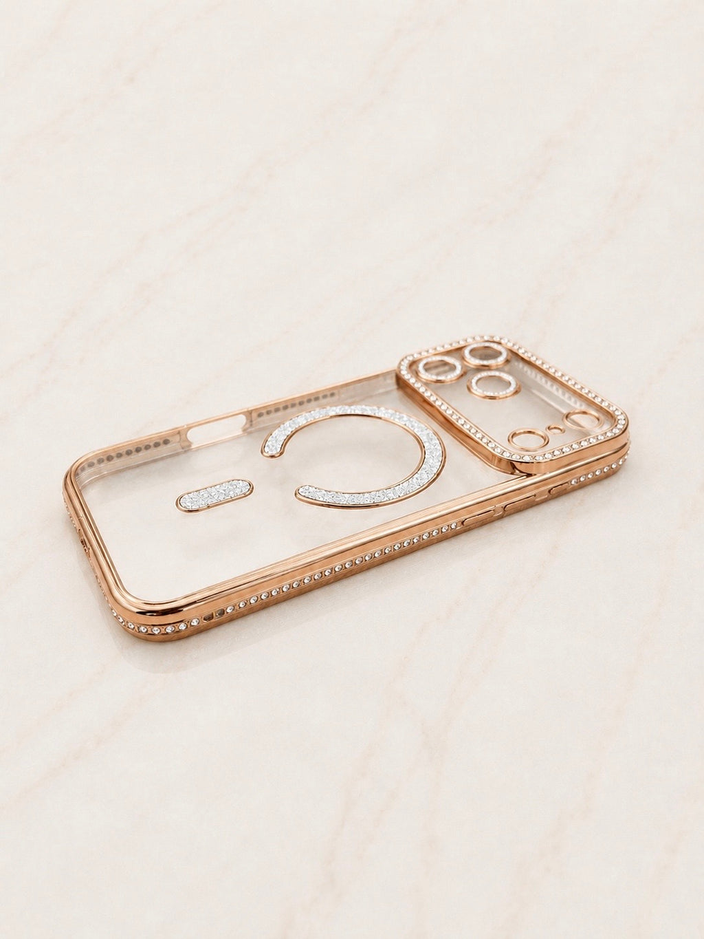 Etui na iPhone 17 pro max gold crystal