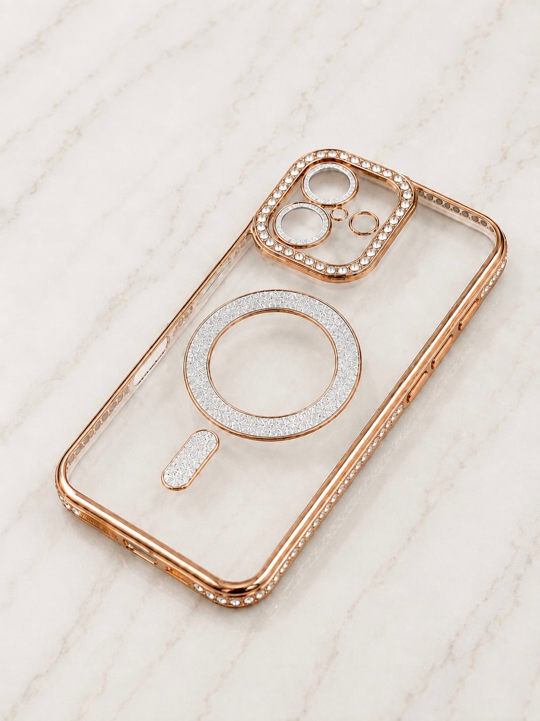 Etui na iPhone 16 gold crystal