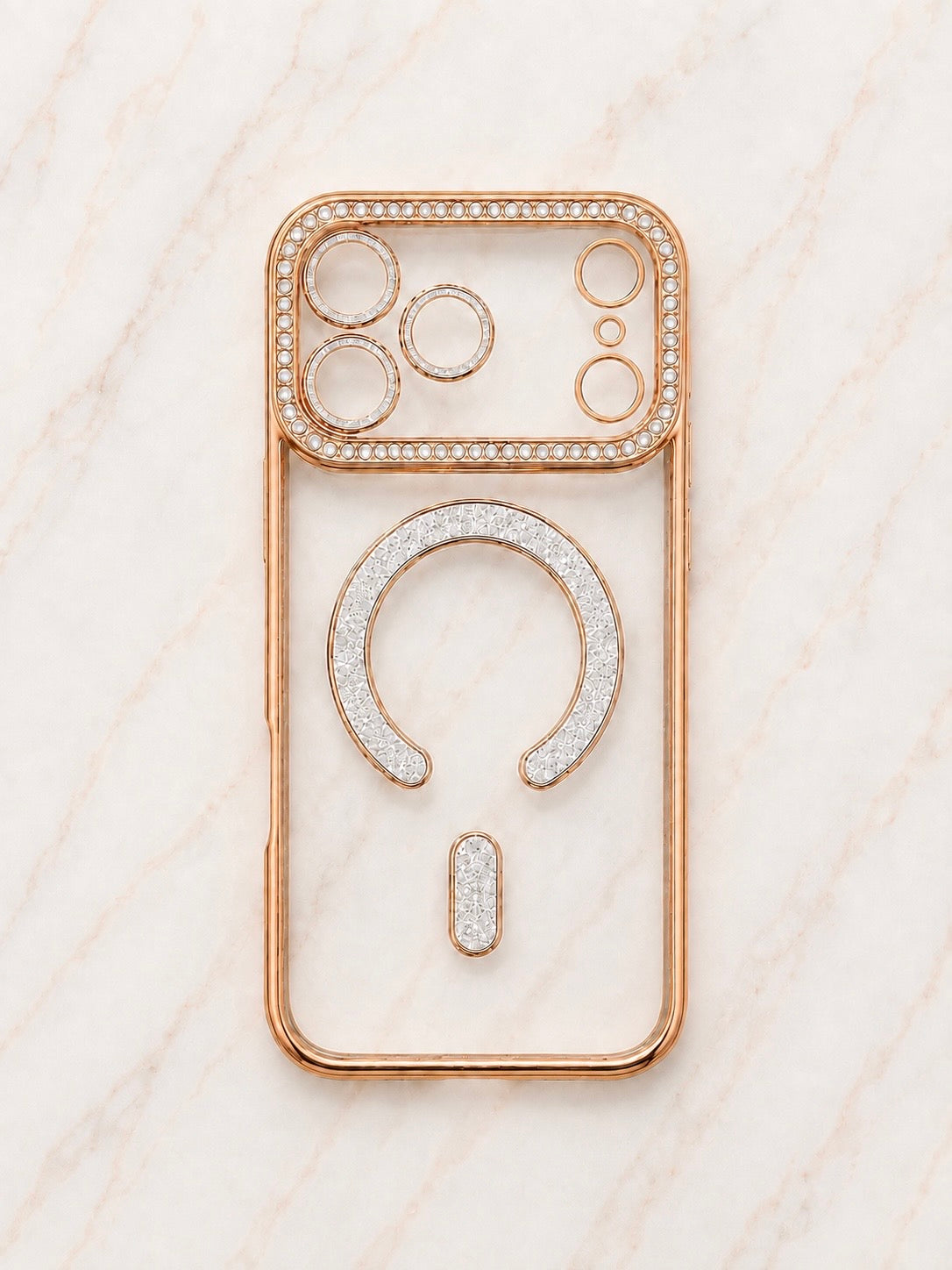 Etui na iPhone 17 pro max gold crystal